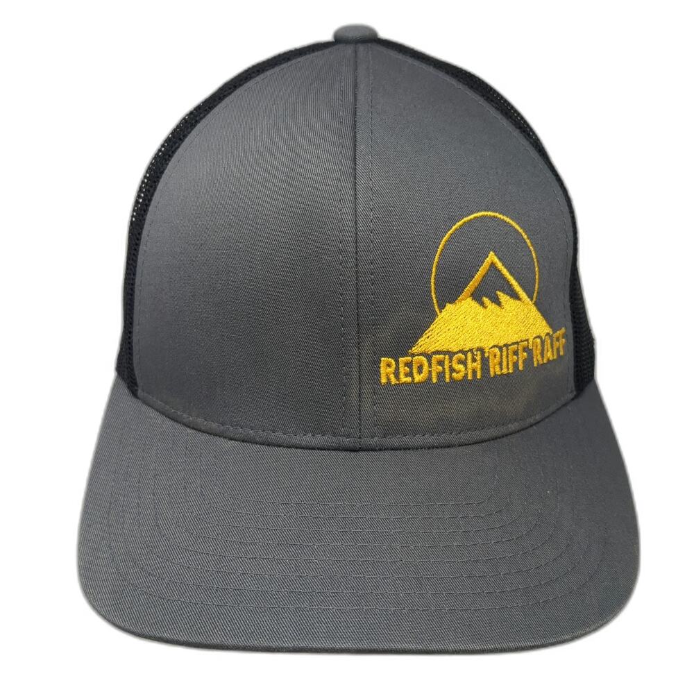 Pacific Headwear Trucker Hat Gray One Size Redfish Riff Raff Mountain Snapback